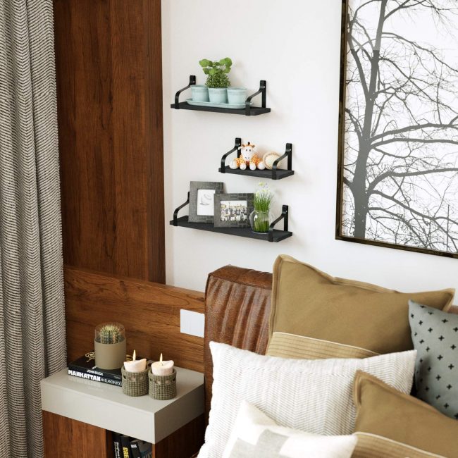 wall mounted floating shelves