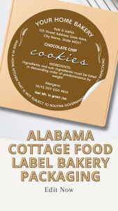Alabama cottage food label Bakery Packaging