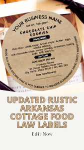 Updated Rustic Arkansas cottage food law labels