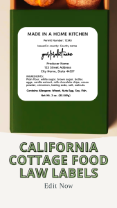 California cottage food law labels