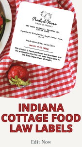 Indiana cottage food law labels