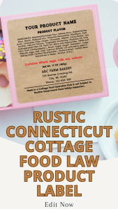 Rustic CONNECTICUT Cottage Food Law Product Label