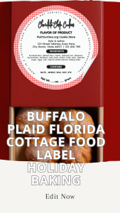 Buffalo plaid Florida cottage food label