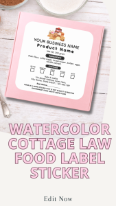 Watercolor Cottage Law Food label sticker