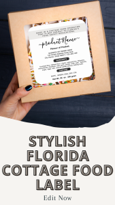 Stylish Florida cottage food label