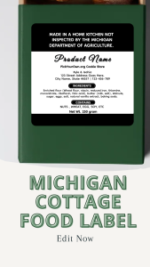 Michigan cottage food label