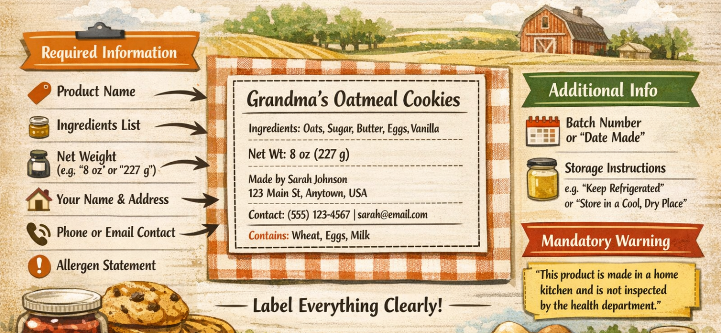Cottage Food Labels Explained: Requirements, Templates & State-by-State Rules