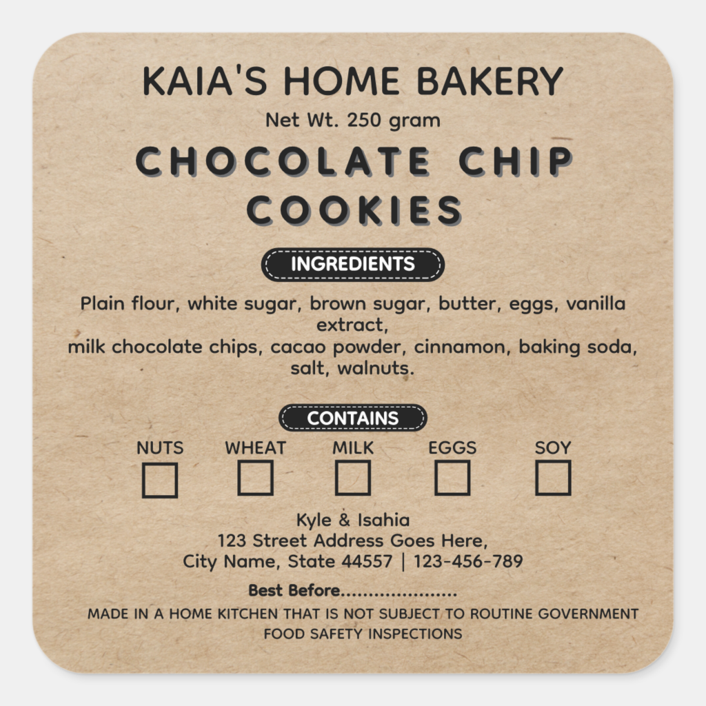 cottage law label requirements